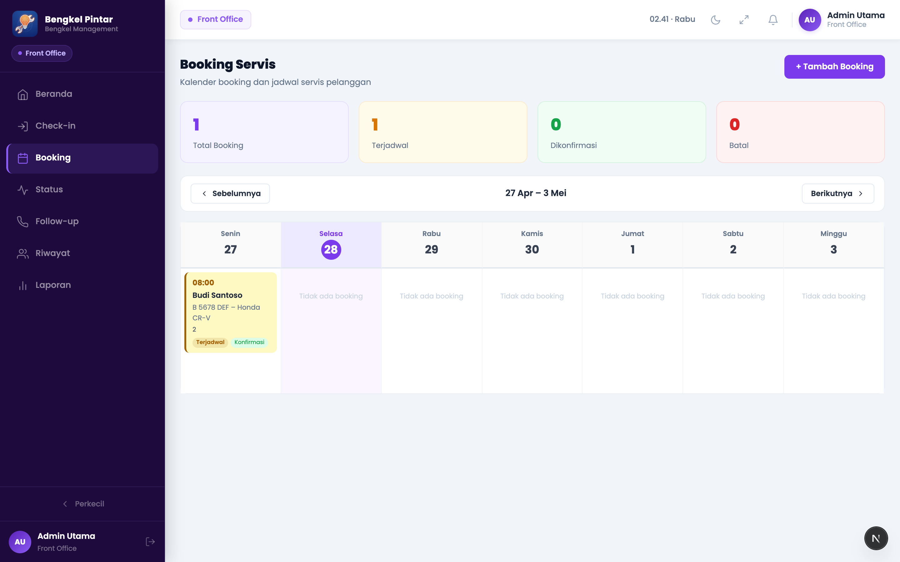 Operator Booking