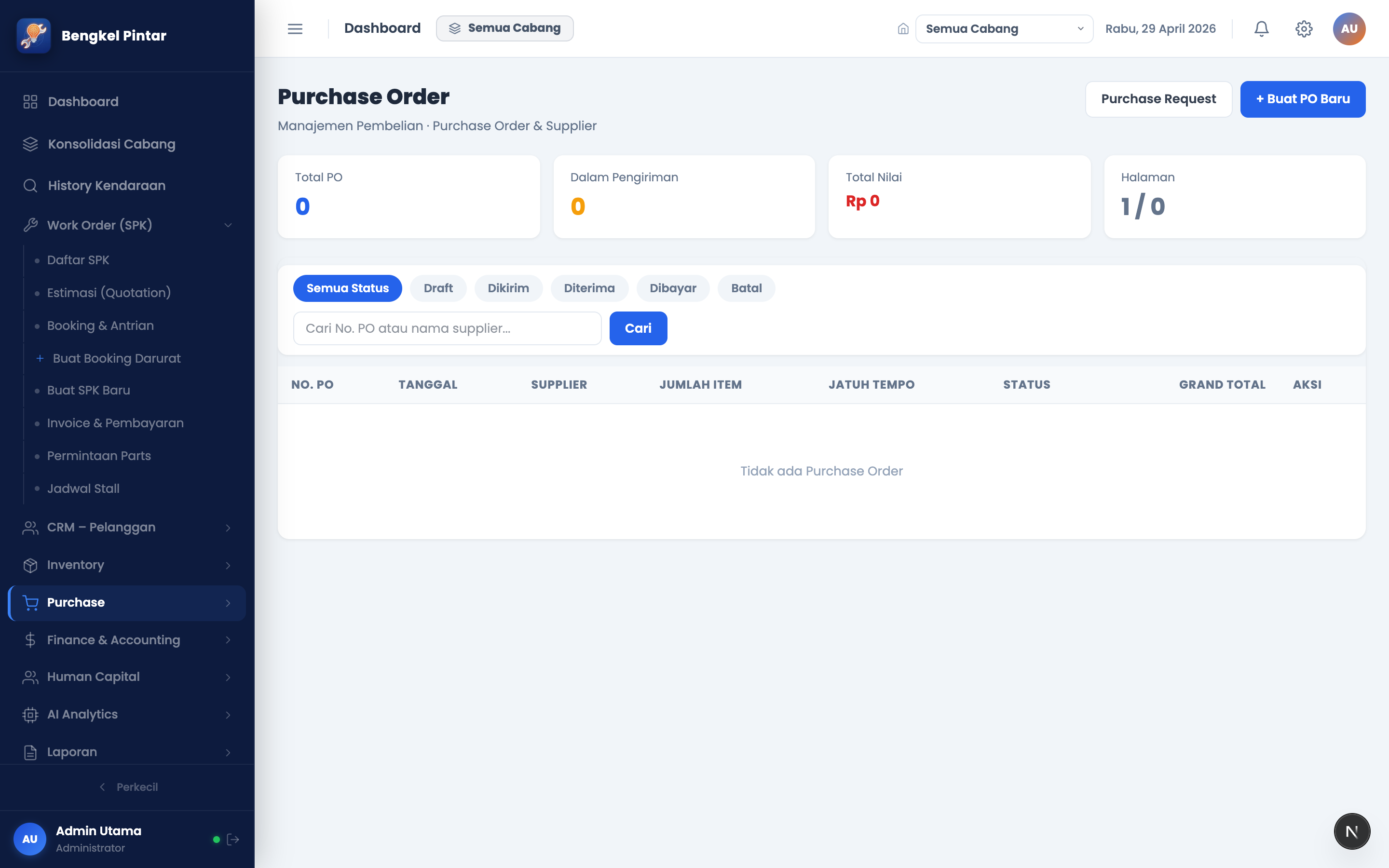 Purchase Order List
